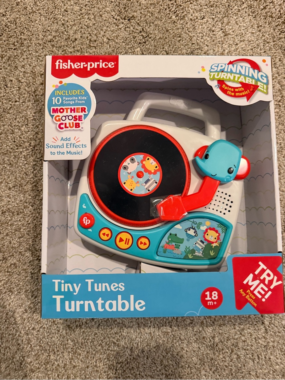Fisher-Price Tiny Tunes Turntable - White, Blue & Red